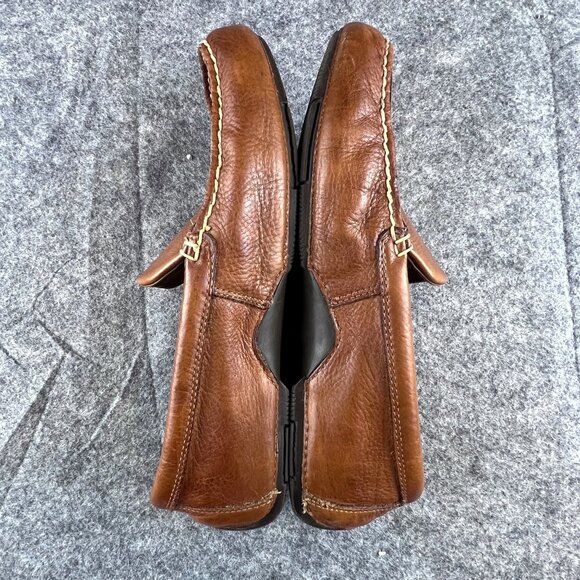 Sperry Mens 10M Brown Boat Driver Leather Slip-On Loafers Moccasin Rubber Sole - Picture 5 of 12